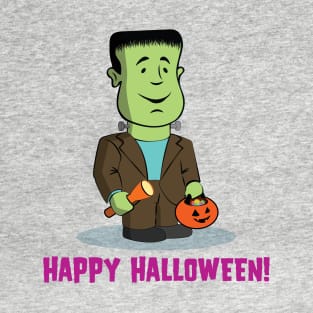 Cute Kid's - The Boo Crew - Cartoon Monsters - Trick or Treat Frankie T-Shirt